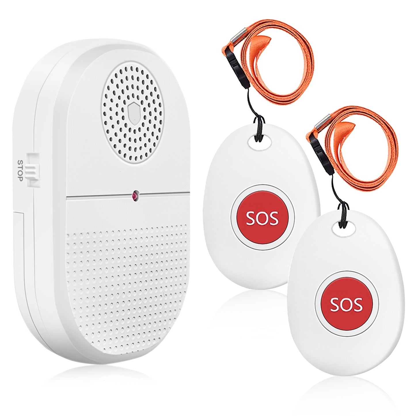 2 x SOS ペンダント付きワイヤレス介護者用ポケットベル