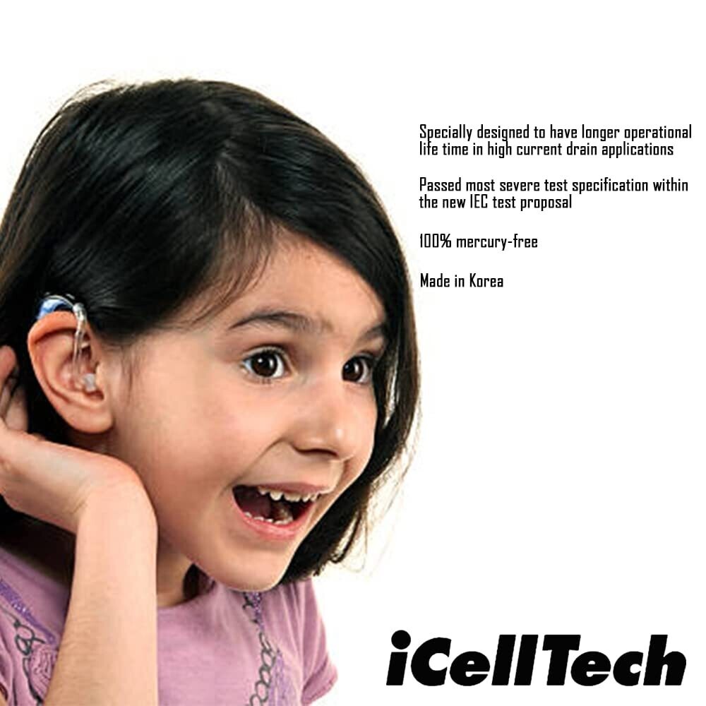 iCellTech Hearing Aid Batteries (Box of 60 Batteries)
