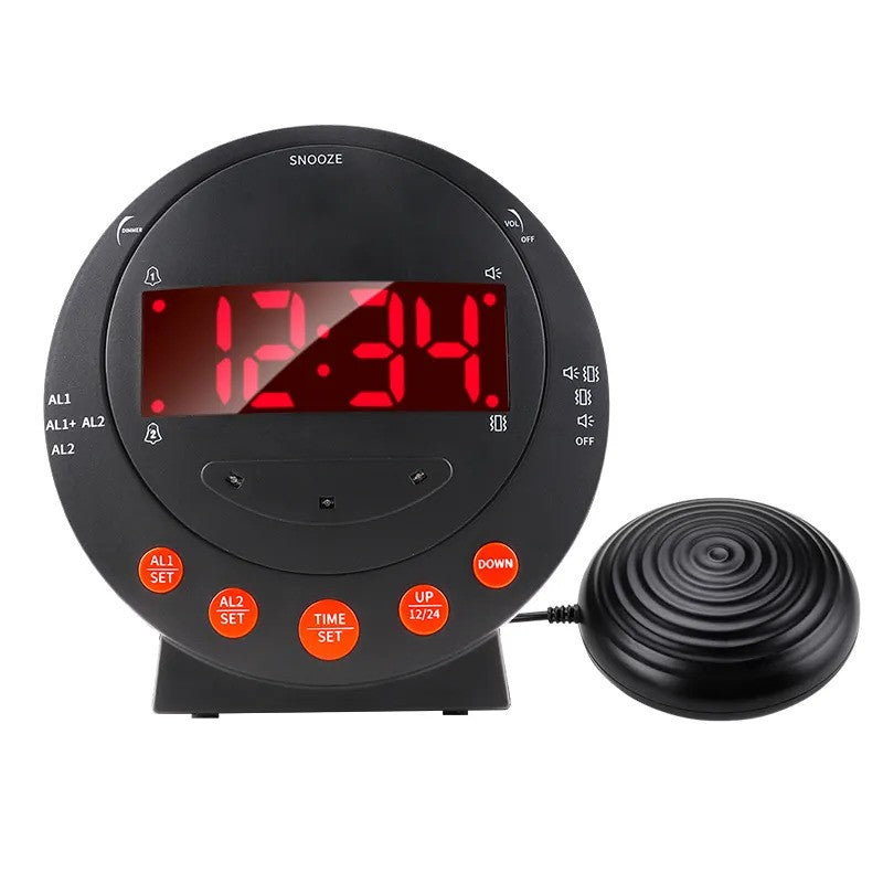 DQ LED Flashing Vibrating Alarm Clock with Bed Shaker