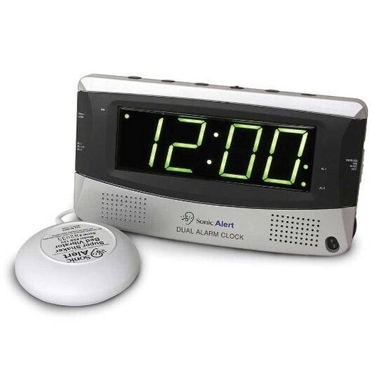 Sonic Alert Dual Alarm Clock w/ Bed Shaker - SA-SBD375SS