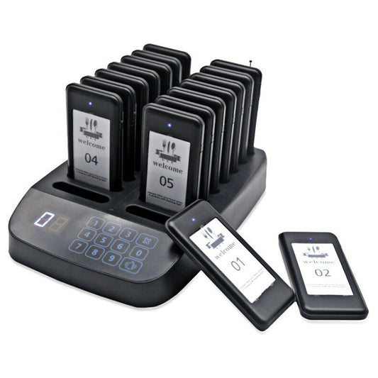 Wireless Guest/Customer Table Pager with 16 Guest Pagers