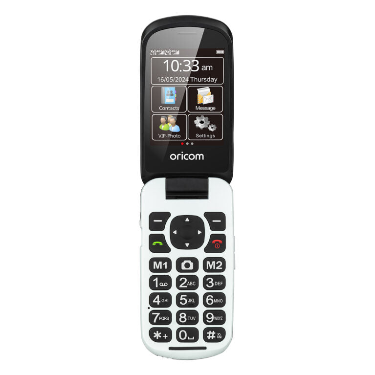 Oricom Flip Mobile Phone with SOS Emergency Button (Suitable on Most Networks) Clearance
