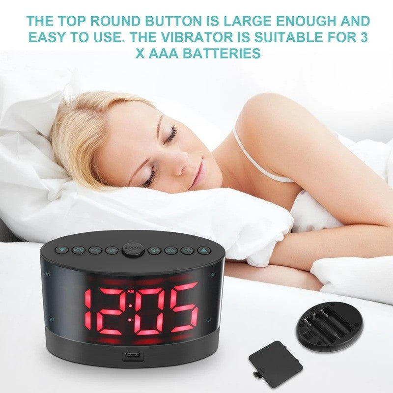 DQ Bedside Alarm Clock with Wireless Bed Shaker
