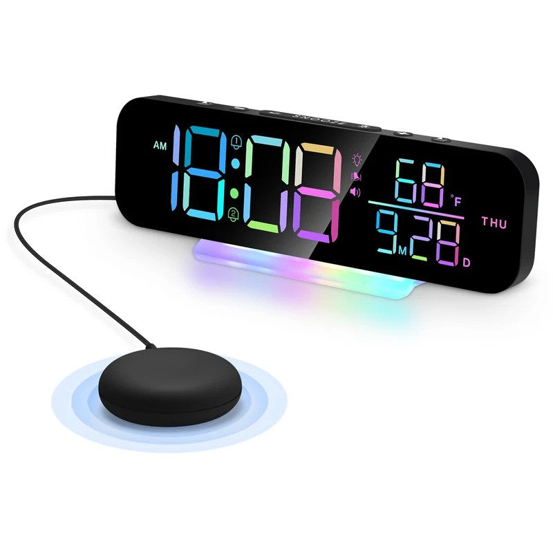 DQ RGB Display Vibrating Travel Alarm Clock