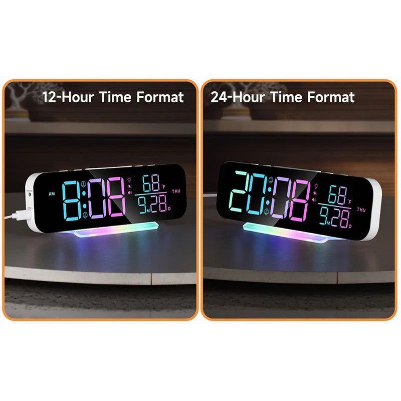 DQ RGB Display Vibrating Travel Alarm Clock